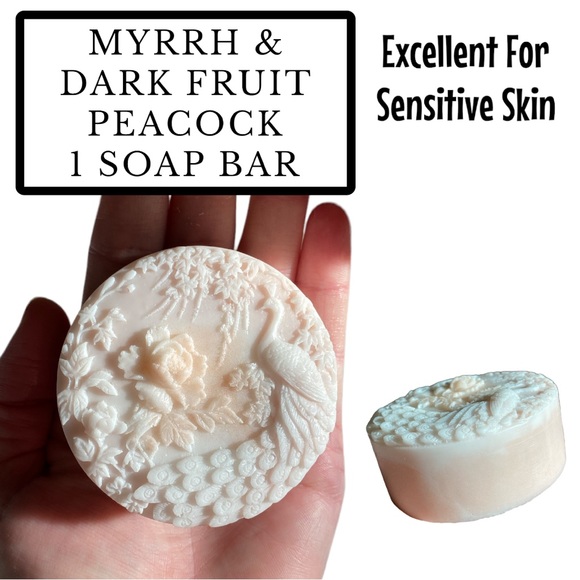 Effervescent Bubbles Other - 1 Bar, Peacock Soap, Myrrh Dark Fruit Handmade, Gift Ideas! ( PRICE IS FIRM )